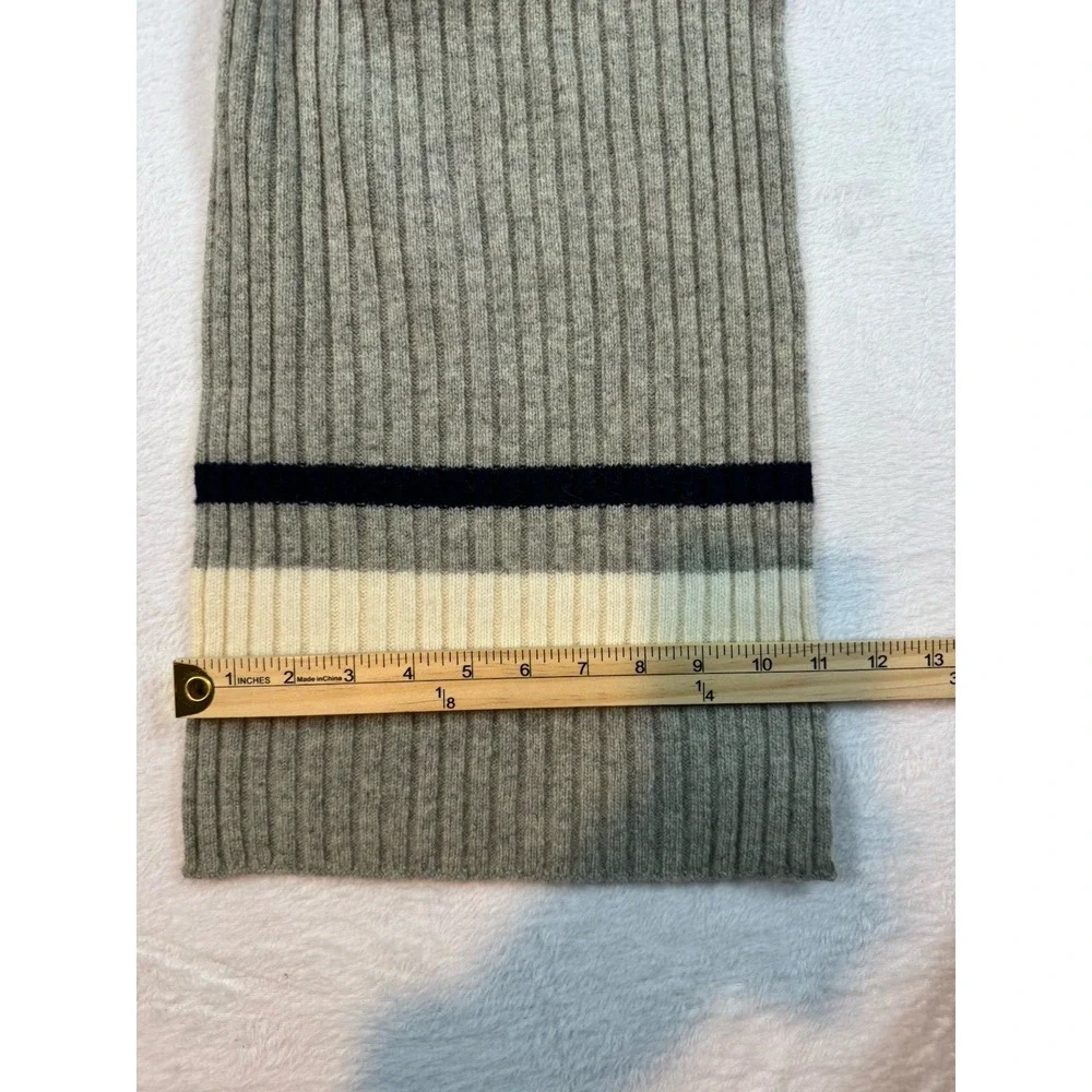 MADEWELL Ribbed Cozy Wool Pumice‎ Gray Scarf ONE SIZE